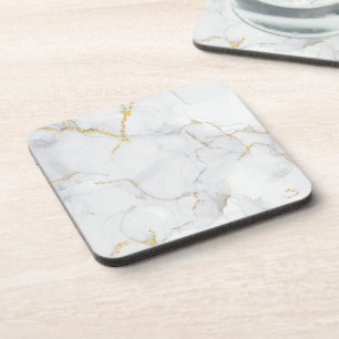 Marble Pastel Stone Texture Glitter Watercolor Coaster