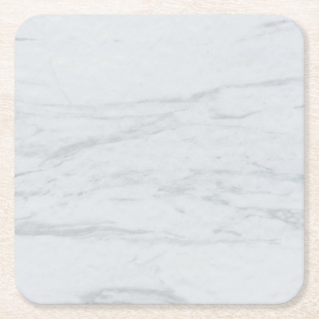 Marble Pastel Stone Texture Glitter Watercolor Square Paper Coaster (Front)