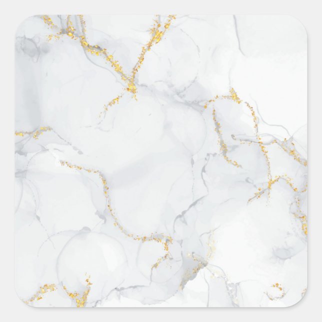 Marble Pastel Stone Texture Square Stickers (Front)