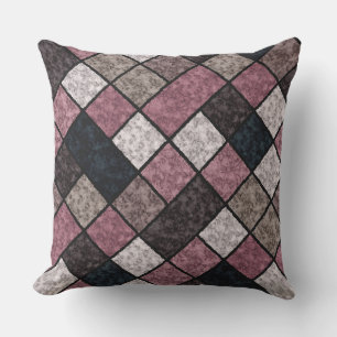 marble patchwork  brown pink  cushion