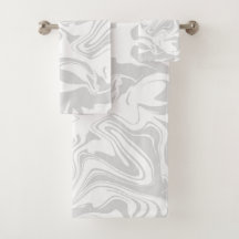 Marble pattern, grey and white towel