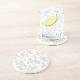 Marble Pattern Grey White Marbled Stone Background Coaster