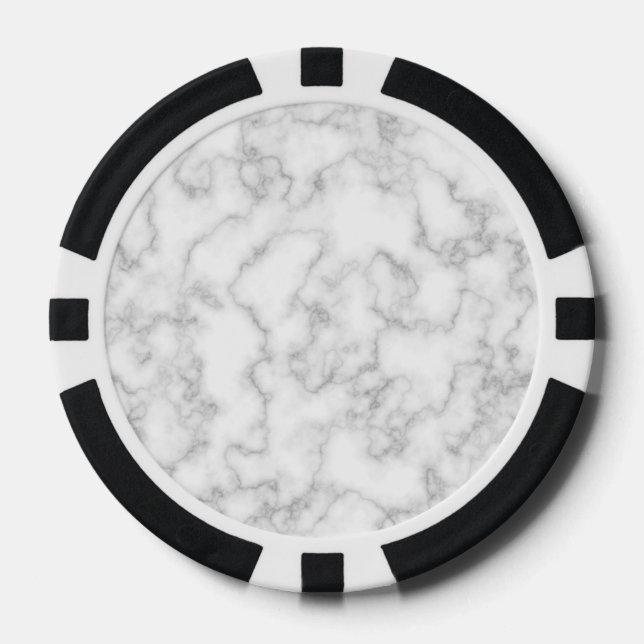 Marble Pattern Grey White Marbled Stone Background Poker Chips (Front)