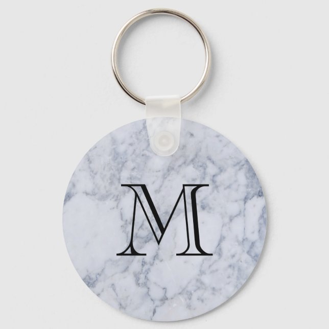Marble Pattern Monogram Key Ring (Front)