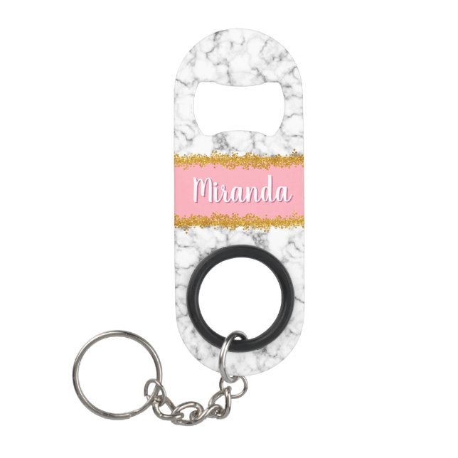 Marble Pattern on Pink with Gold Glitter (Front)