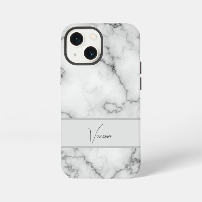 Marble Pattern Personalisation iPhone Case (Back)