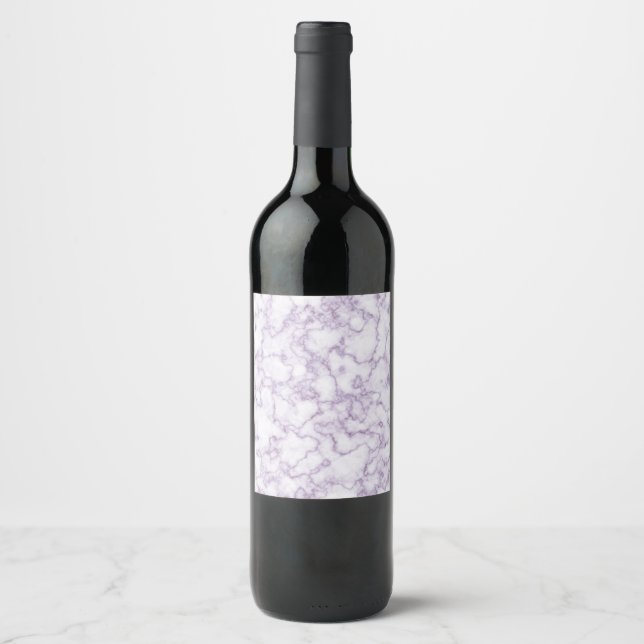Marble Pattern Purple Wine Label (Front)