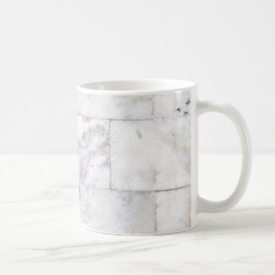 marble pattern white and brown ceramic coffee mug