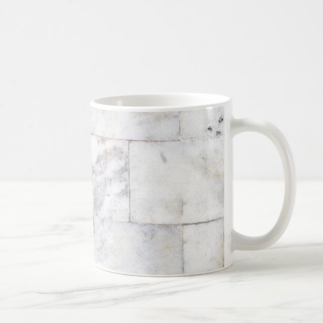 marble pattern white and brown ceramic coffee mug (Right)