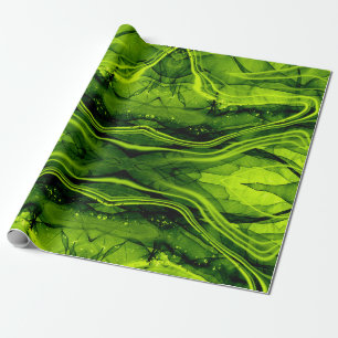 MARBLE PATTERN WRAPPING PAPER- LIME GREEN PAPER