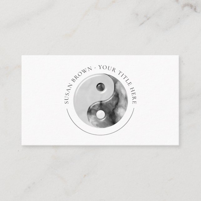 Marble Pattern Yin Yang Business Card (Front)