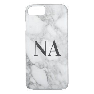 Marble personalised initial monogram iPhone 8/7 case