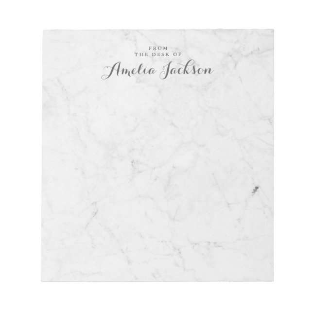 Marble Personalised Notepad Stationery (Front)