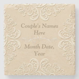 Marble Personalised Wedding Coasters