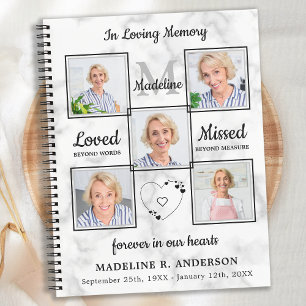 Marble Photo Collage Budget Funeral GuestBook Notebook
