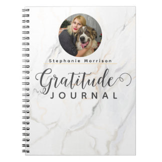 Marble Photo Gratitude Journal - Grey & white