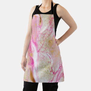 Marble Pink Black Gold Apron