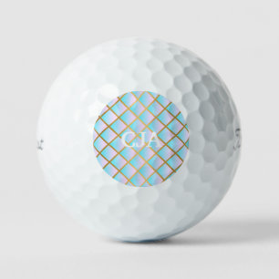 MARBLE PINK BLUE GOLD FINE SPOT CUSTOM GOLF BALLS