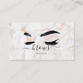 Marble Pink Brows Business Card