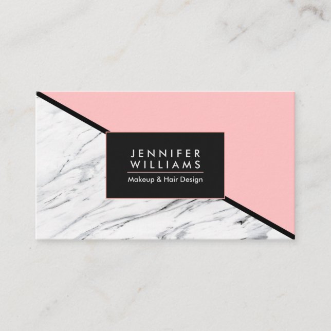 Marble & Pink Business Card (Front)