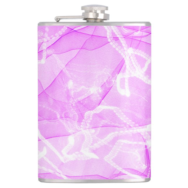 Marble Pink Digital Paper-21643 Hip Flask (Front)