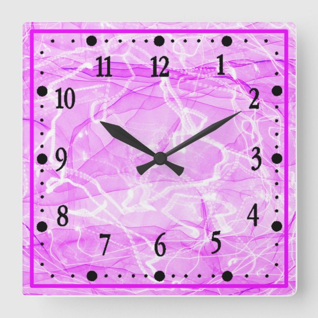 Marble Pink Digital Paper-21643 Square Wall Clock (Front)