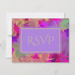 Marble pink, purple and gold  RSVP card