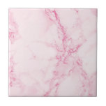 Marble pink white ceramic tile<br><div class="desc">Elegant and trendy pastel pink coloured faux marble print.</div>