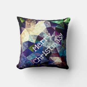 Marble polygonal pattern . Merry Christmas! Cushion