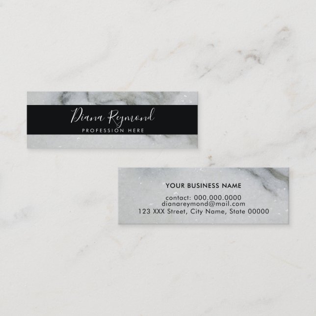 marble professional profile card handwritten name (Front/Back)