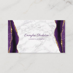 Marble Purple Gold Agate Business Card