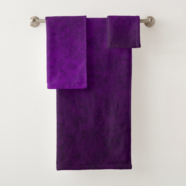 Marble purple pattern bath towel set (Insitu)
