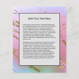 Marble Purple Pink Pastel Colour Golden Glitter Flyer