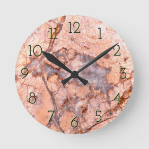 Marble & Quartz Round Clock