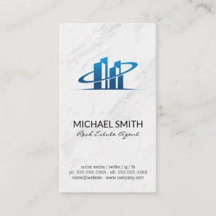 Marble Realtor Broker Real Estate Agent Business Card