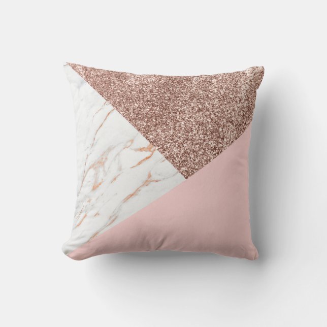 Marble Rose Glitter Cushion (Front)
