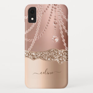 Marble Rose Gold Girly Ombre Elegant Chic Case-Mat iPhone XR Case