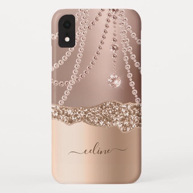 Marble Rose Gold Girly Ombre Elegant Chic Case-Mat Case-Mate iPhone Case (Back)