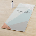 marble, rose gold, grey and blue yoga mat<br><div class="desc">Modern faux Marble,  rose gold,  grey and blue design. With space for a name. Background colour and text colour can be altered. Part of a modern collection.</div>