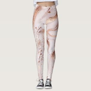 Marble Rose Gold: Liquid Abstract. Leggings