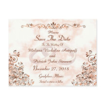 Marble Rose Gold Rings Elegant Save The Date