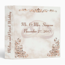 Marble Rose Gold Rings Elegant Wedding Album Binde