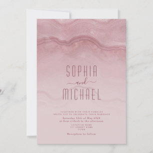 Marble Rose Gold Wedding Invitation