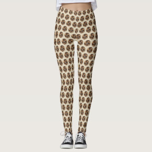 Marble Rye Bagel Print NYC Jewish Deli Breakfast Leggings