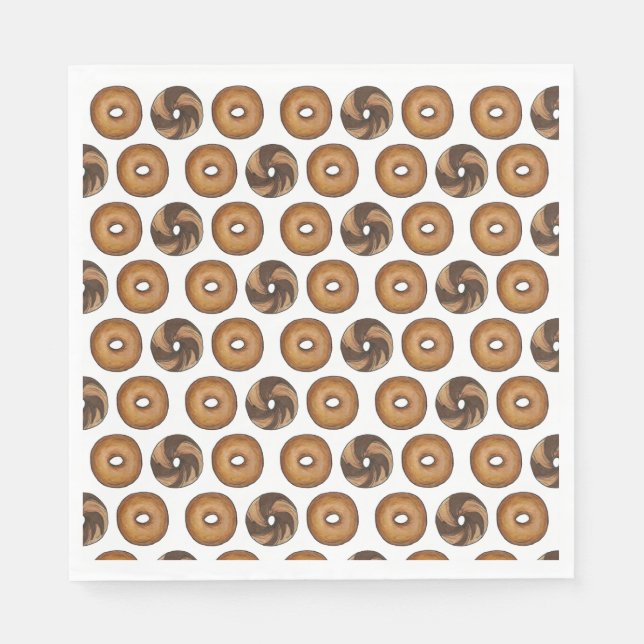 Marble Rye Plain Bagels Breakfast Brunch NYC Deli Napkin (Front)