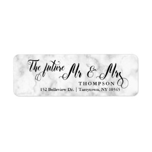 Marble Script The Future Mr and Mrs Return Address Label