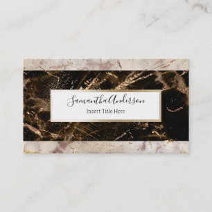 Marble signature brown gold granite foil fleck business card