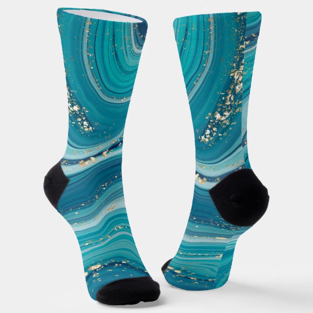 Marble & Silver Glitter Socks (Angled)