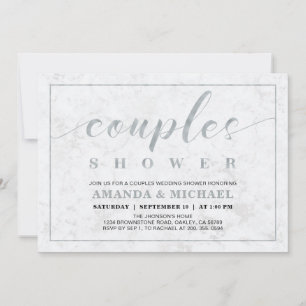 Marble   Simple Modern Couples Wedding Shower Invitation