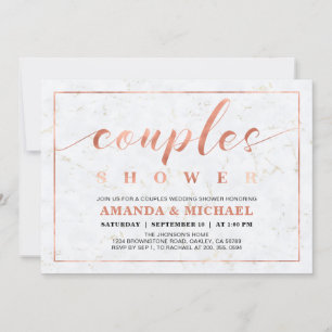 Marble   Simple Modern Couples Wedding Shower Invitation